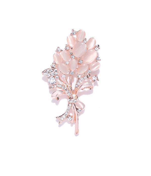 YouBella Jewellery Latest Stylish Crystal Unisex Floral Shape Brooch for Women/Girls/Men